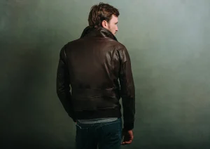 leather bomber jacket men